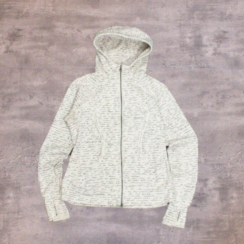 Vintage VTG Y2K 2000's 00's Lululemon Special Edition White Scuba ZIp Hoodie